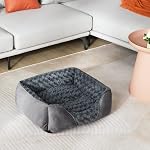INVENHO Grand lit de chien pour les grands petits chiens moyens, Rectangle lit de chiens lavable, lit de Chien orthopédique, lit puppy doux et calmant Coudre de chien durable avec fond antidérapant L(30"x24"x9")