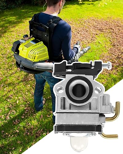 Miniatura 6 de NTSUMI Carburador de repuesto 308054129 apto para soplador de mochila Ryobi Ry38BP soplador de gas de 38 cc con juntas filtro de línea de combustible