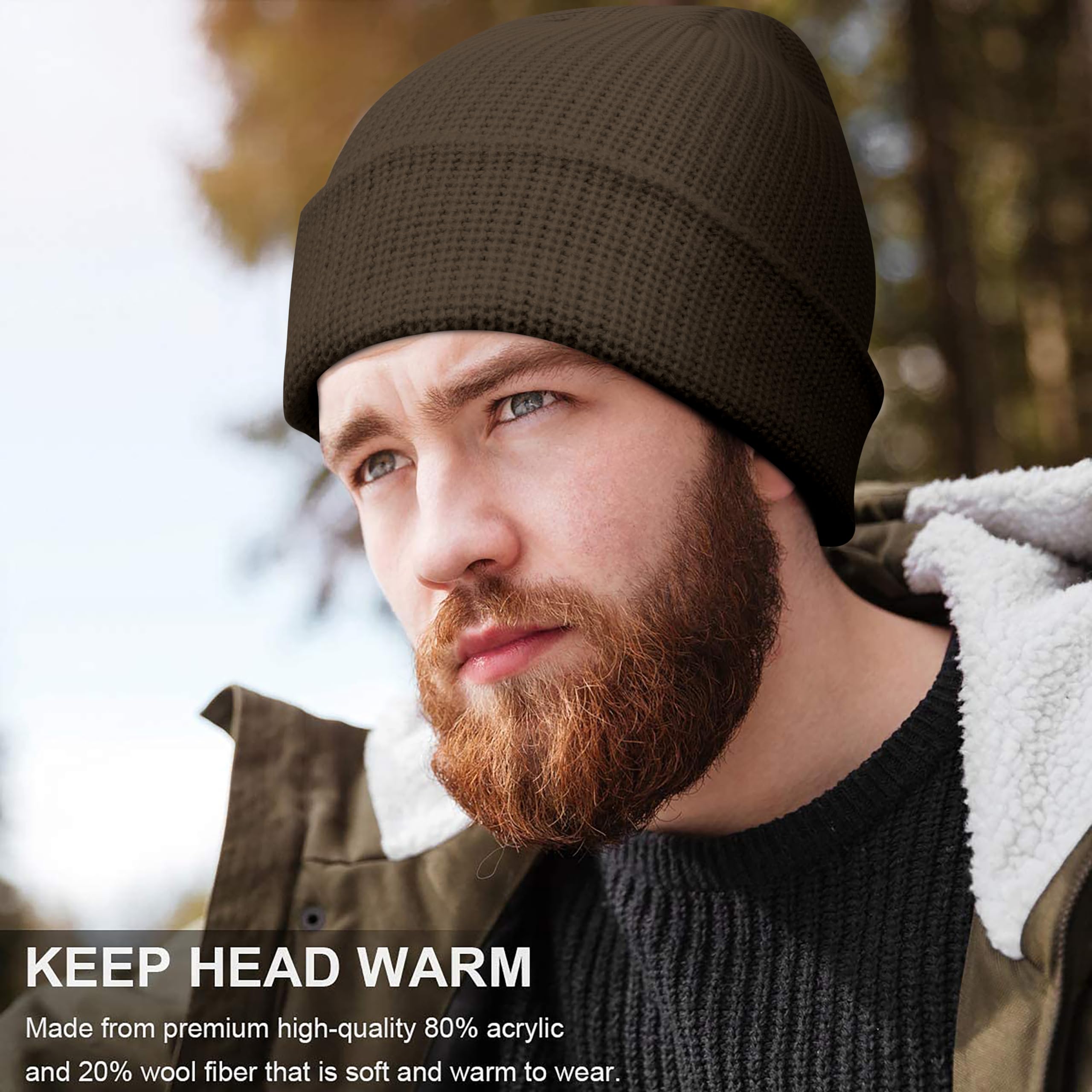 NORTHWIND Winter Cap for Men, Winter Cap for Women, Beanie Cap for Men, Woolen Cap for Man, Woolen Cap for Women, Beanie Cap for Woman, Winter wear (Coffe) - Image 2 thumbnail