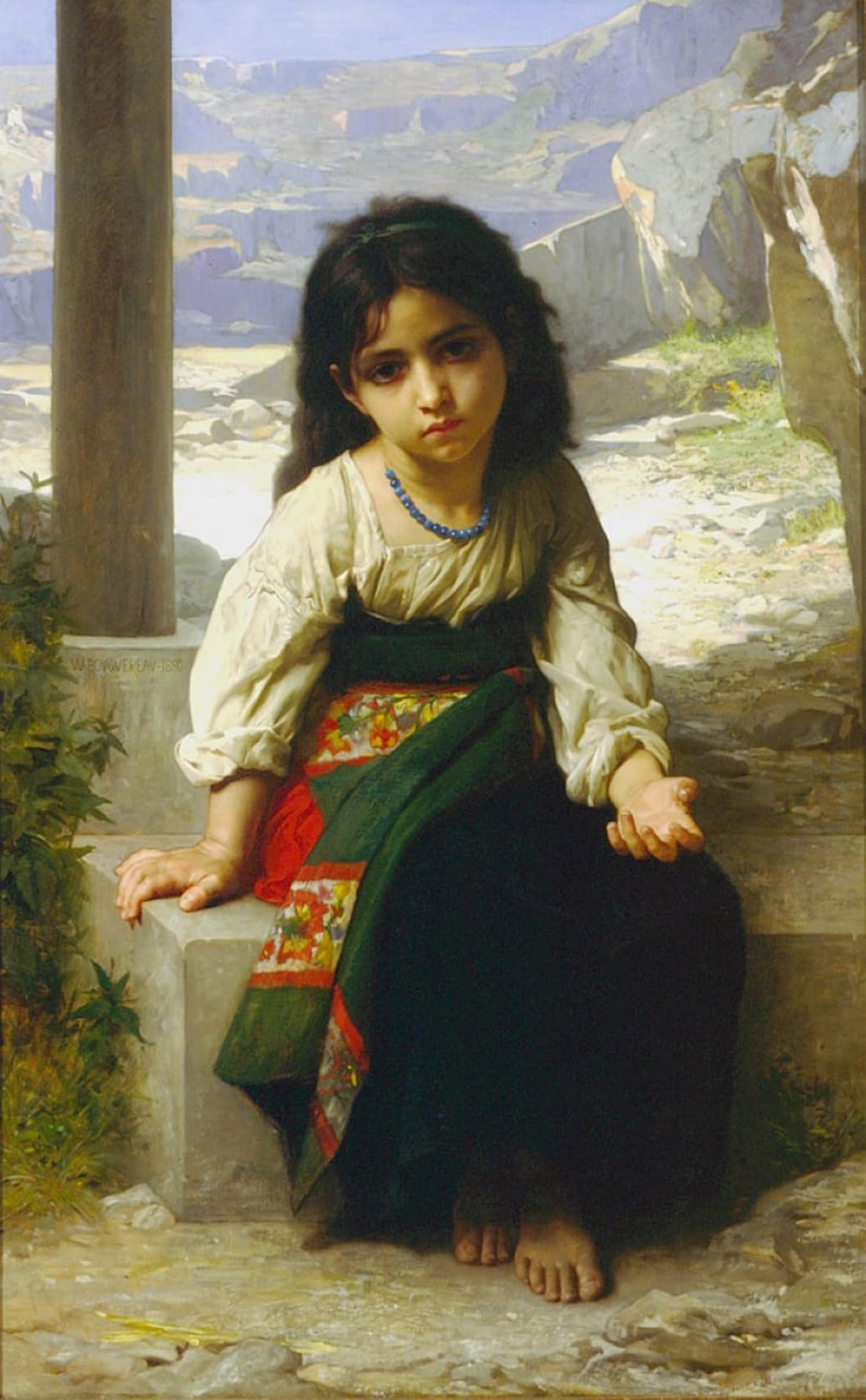 POSTERIIk Famous Modern Artwork Art Mural Portrait of a Little Girl by William Adolphe Bouguereau Oil Paintings Pictures for Home Decor 60x90cm