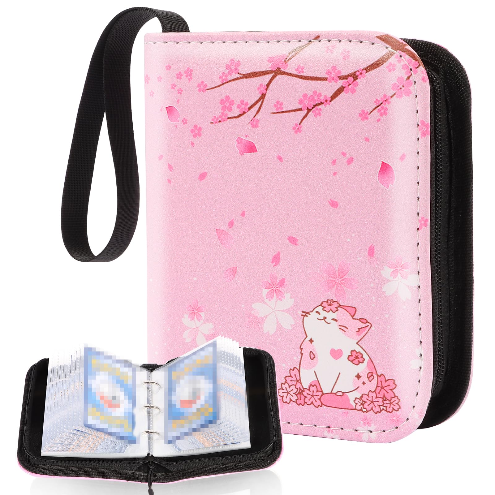 Amazon.com: Small 1 Pocket Card Binder for Cards,Mini Trading Card Binder  Holder Fits 80 Cards with 40 Removable Sleeves,Card Collection Binder Album  Book Case for TCG,MTG,Sports Games (Sakura Cat) : Toys &
