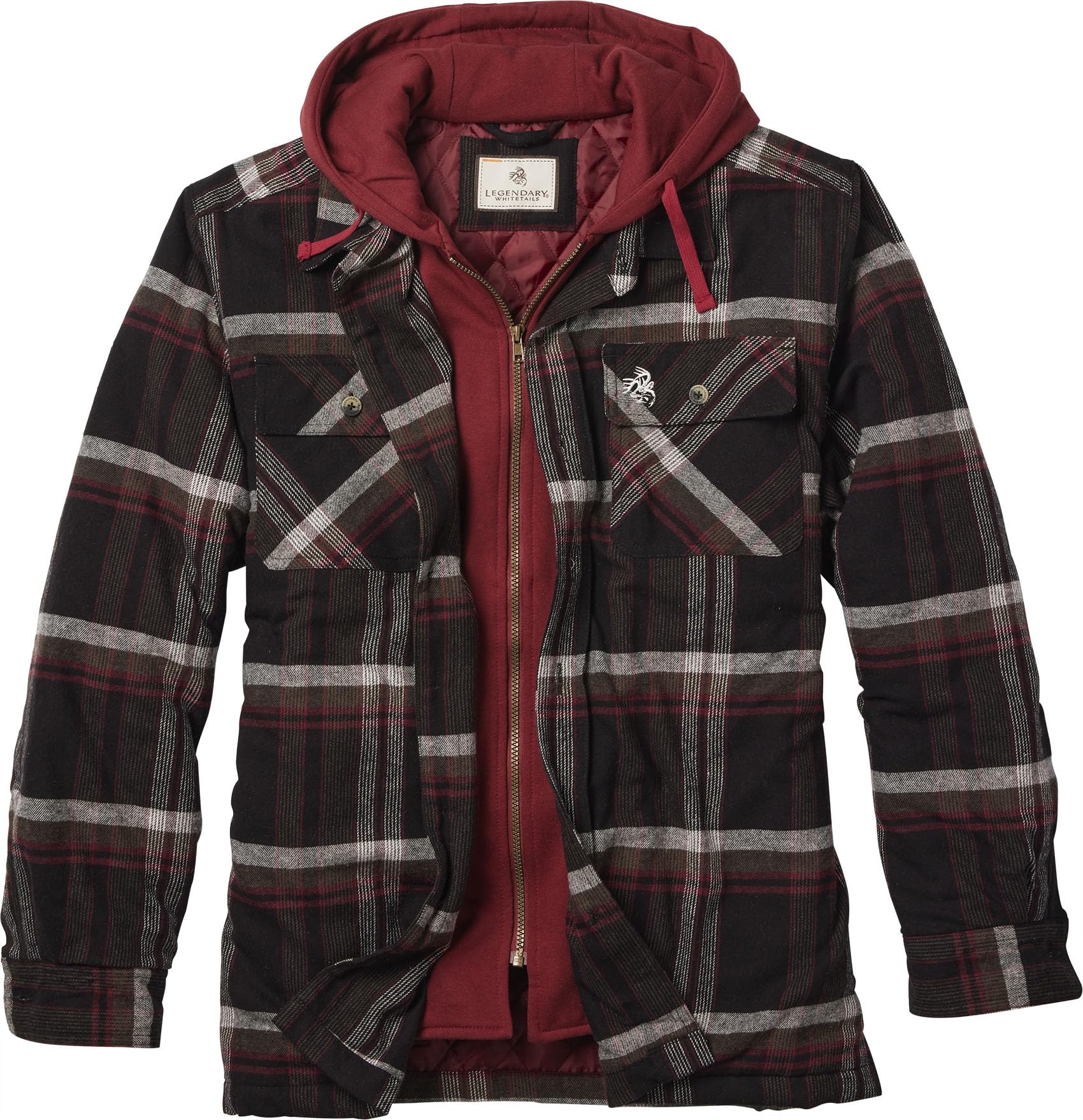 Legendary Whitetails Mens Maplewood Hooded Shirt Jacket