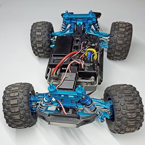 Miniatura 5 de Accesorios de aluminio para piezas de automóvil Hyper Go RC, mejoras de metal a escala 116 H16BM, kit de piezas de repuesto azul para H16BM H16GT