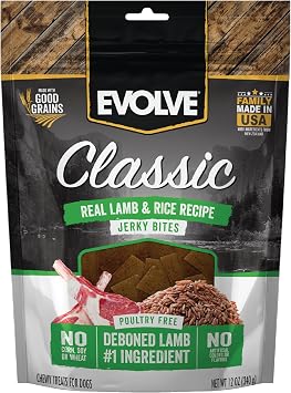 Evolve Classic Lamb & Brown Rice Jerky Bites Soft Dog Treats | 12 oz