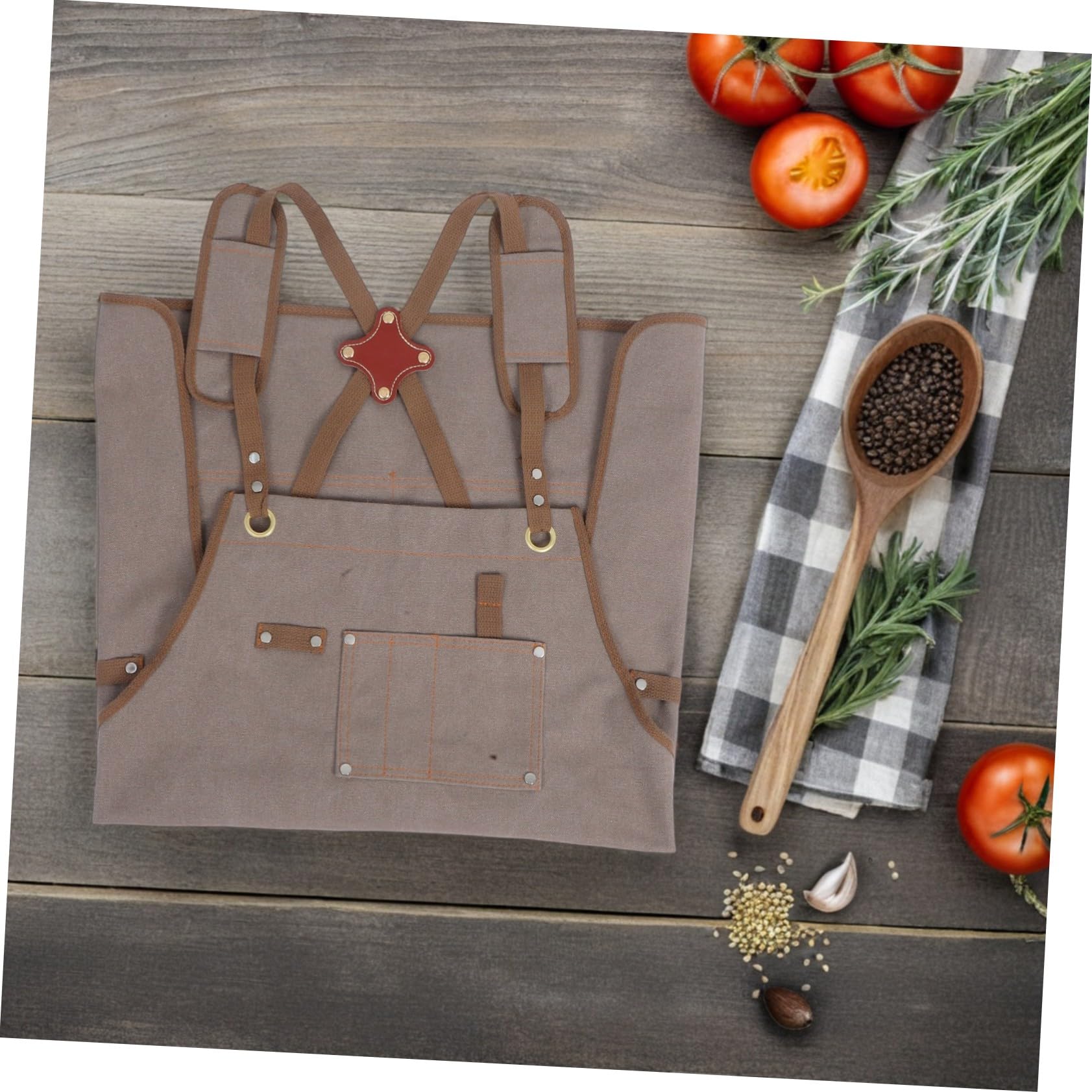 Sewroro Delantal de Ajustable con Tirantes Cruzados Multi- para Carpinteros Jardineros y Chefs Resistente y Fácil de para Trabajo y Jardinería
