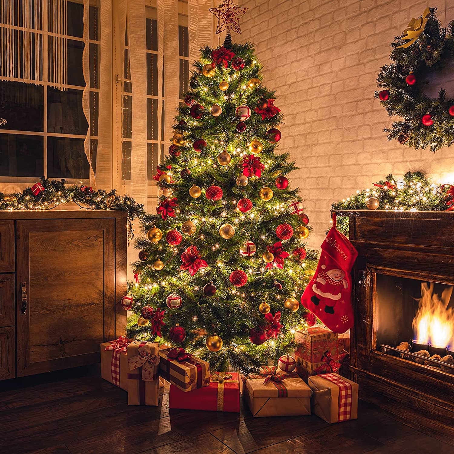 Árbol de Navidad Artificial - Extra Relleno - Abeto de Hoja Espumillón 180Cm. 617 Puntas