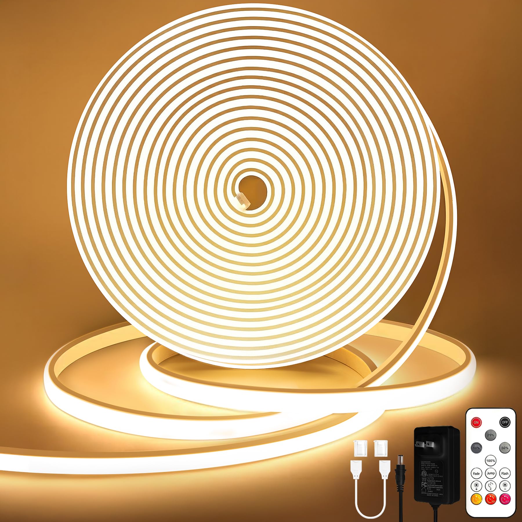 Amazon.co.jp: Lamomo 10M COB LEDテープライト IP65防水 高輝度 LED
