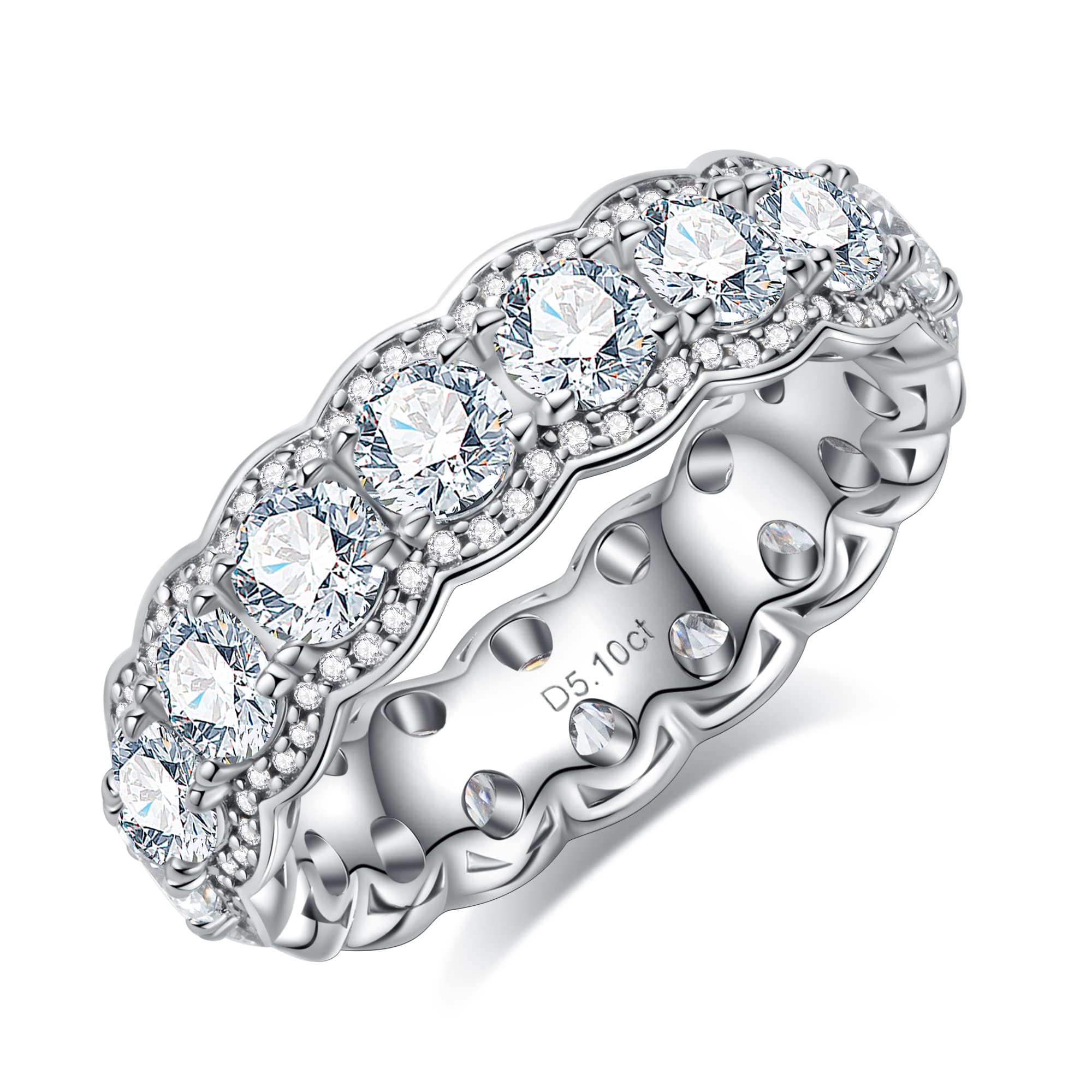 CannyCat 5.7 CTTW Full Moissanite Eternity Band