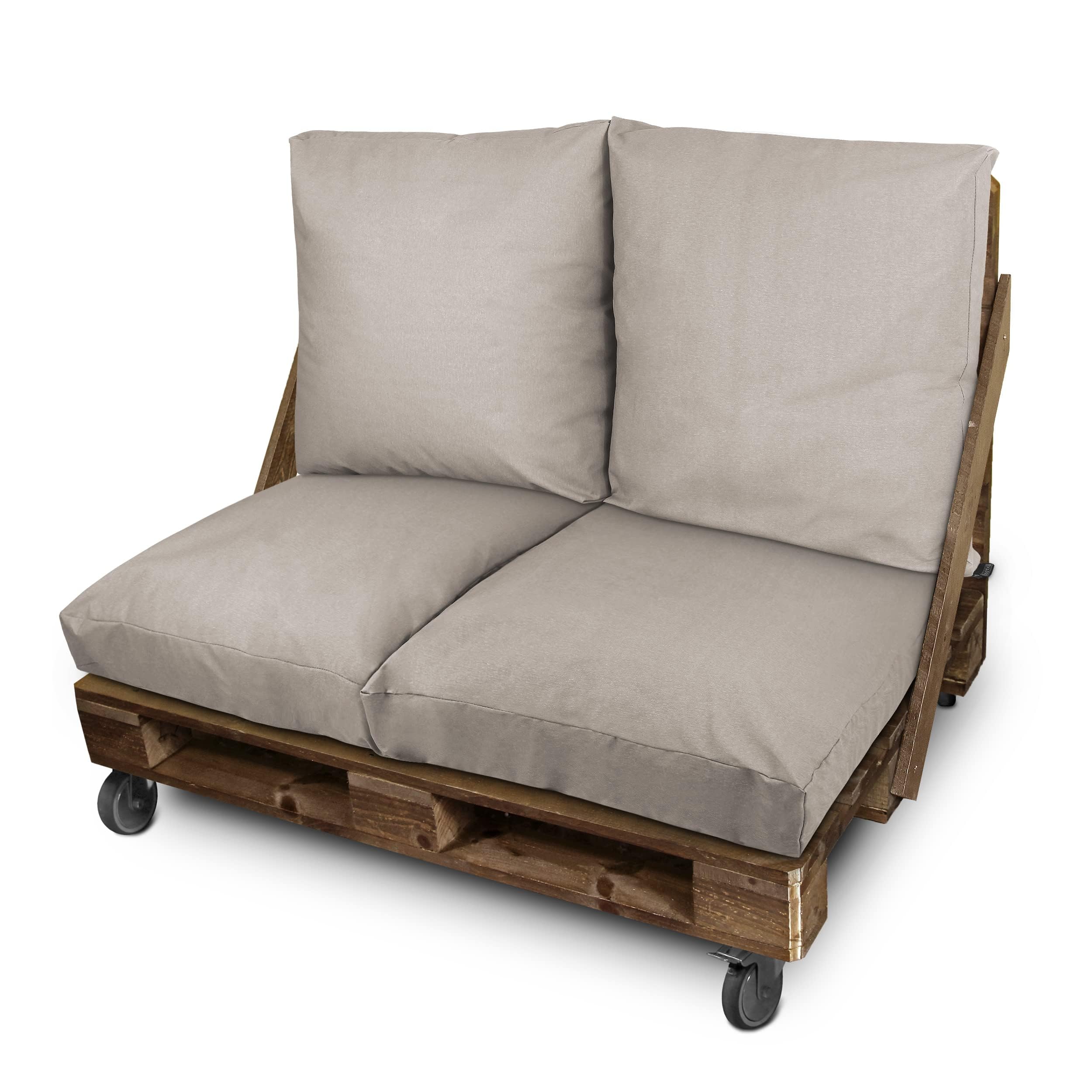 HAPPERS Cojín de Suelo Naylim Mate Impermeable Multiusos para Exterior, Banco y Palets - Comodidad y Versatilidad en un sólo Cojín Piedra 60x60