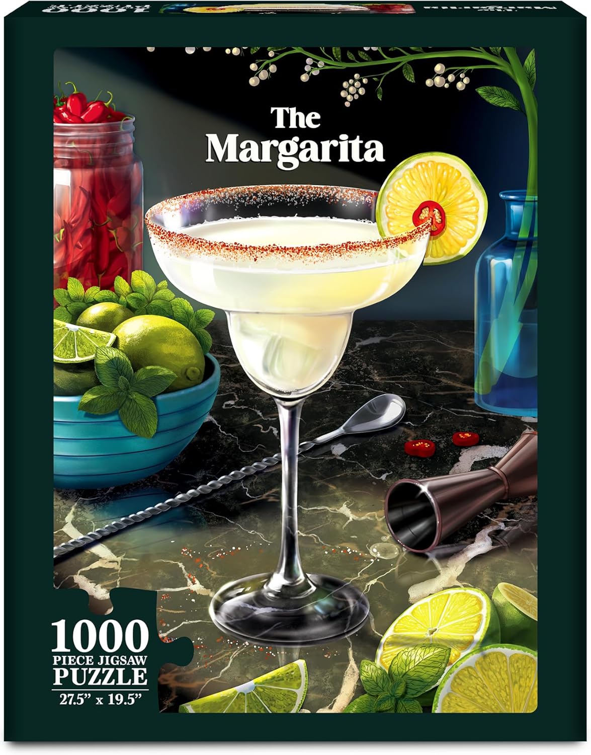 1000 Piece Jigsaw Puzzle - The Margarita, Puzzle for Adults, Relaxing Activity, Family Game Night, Cocktail Lover Gift, Poster Included, 27.5" x 19.5"