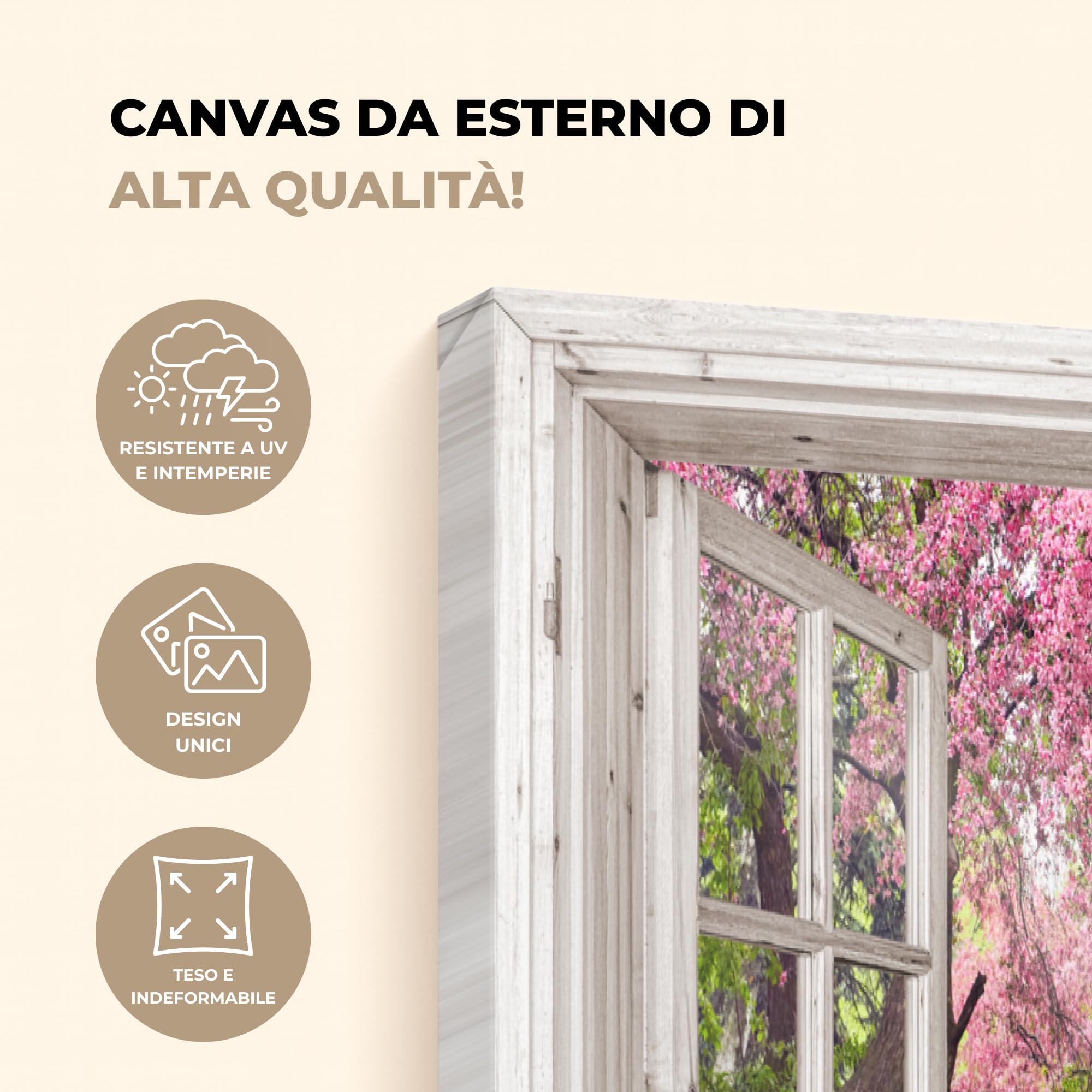 Canvas per Esterno 200x100 cm Giardino Poster da Parete Decorazioni Accessori Decorazione Muro Murali Posters Moderne Wall Giapponese - Sakura - Fiore - Albero - Rami in Fiore