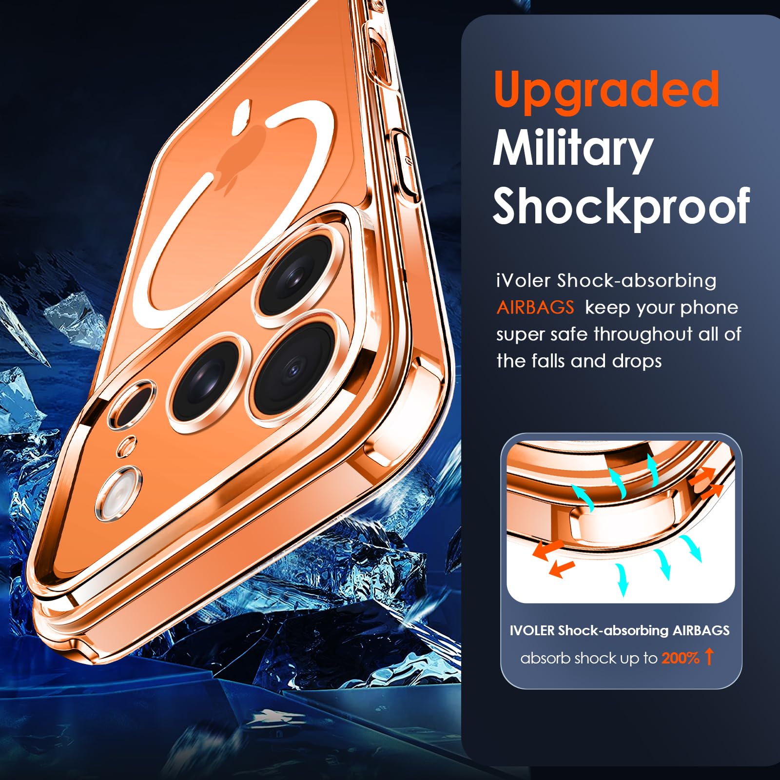 iVoler Cover Magnetica per iPhone 17 PRO 6.3 Pollici, [Compatibile con MagSafe] [Protezione Antiurto di Grado Militare] Custodia Traslucida Opaca Posteriore Sottile Silicone Protettiva Case