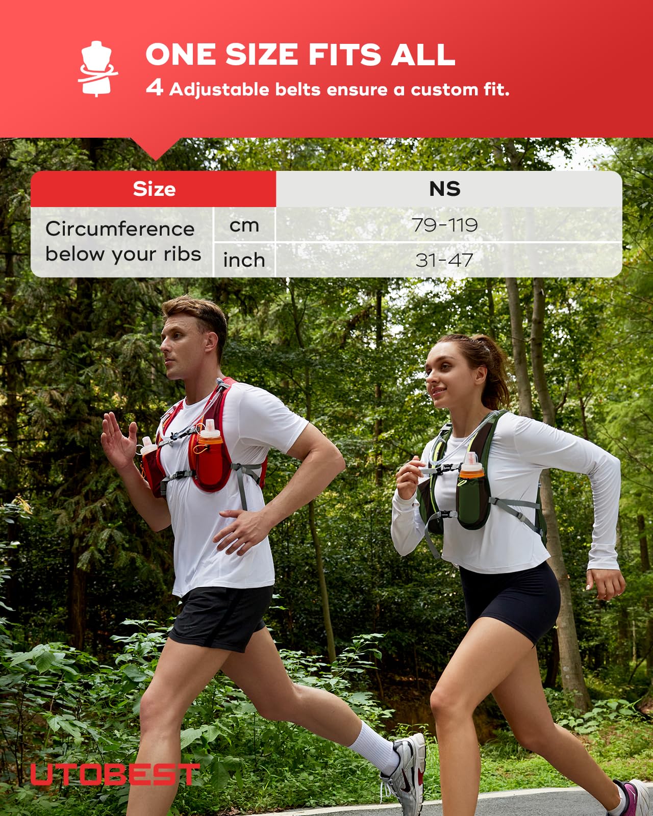 UTOBEST Plecak do biegania, ultralekki, z bukłakiem o pojemności 1,5 l, do biegania, maratonu, jazdy na rowerze