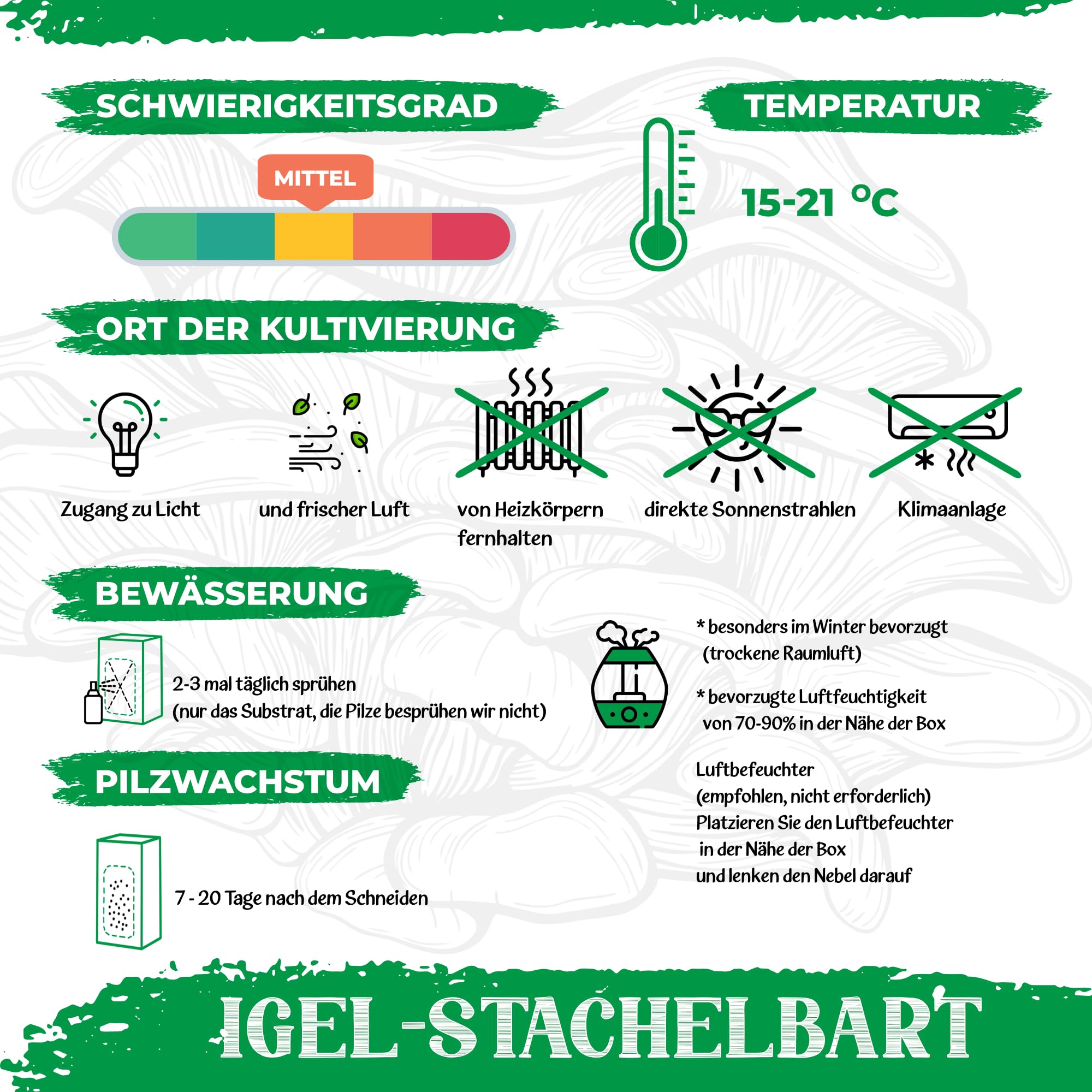 BIO Kit d'élevage de champignons | Champignons Grifola (Hericium erinaceus) un jeu d'enfant à cultiver | Kit de culture de champignons pour la maison | Kit complet de culture de champignons de qualité