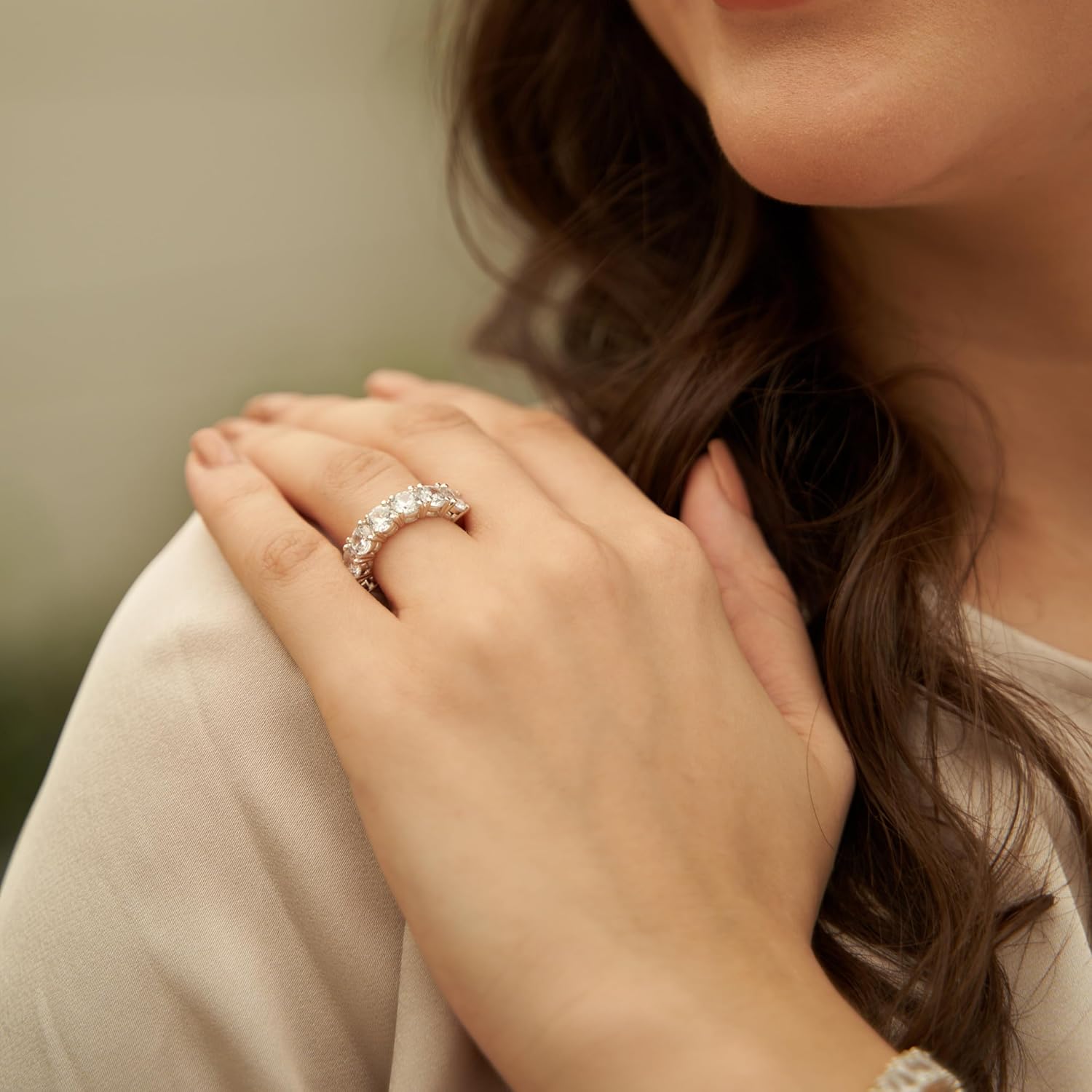 FRIENDLY DIAMONDS EGL/IGI Certified Lab Grown Diamond Anniversary Band Ring For Women | 5 Stone 1 Carat - 7 Carat In 14K White, Yellow Or Rose Gold Or Platinum | FG-VS1-VS2 Quality Band Ring
