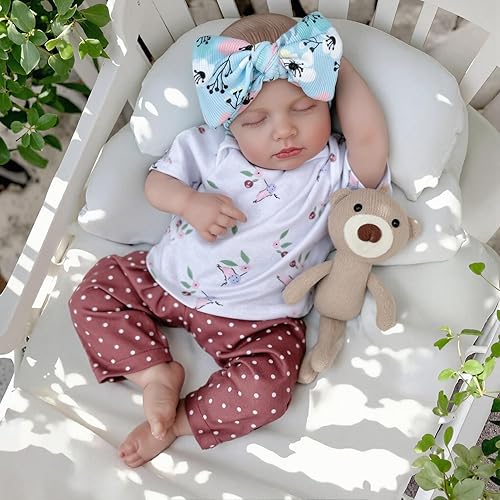 Realistic Reborn Baby Dolls - 20 Inch Lifelike Newborn Baby Doll with Birth Certificate, Pacifier, Outfit & Toy, Soft Vinyl Real Baby Doll Gift for Ages 3+