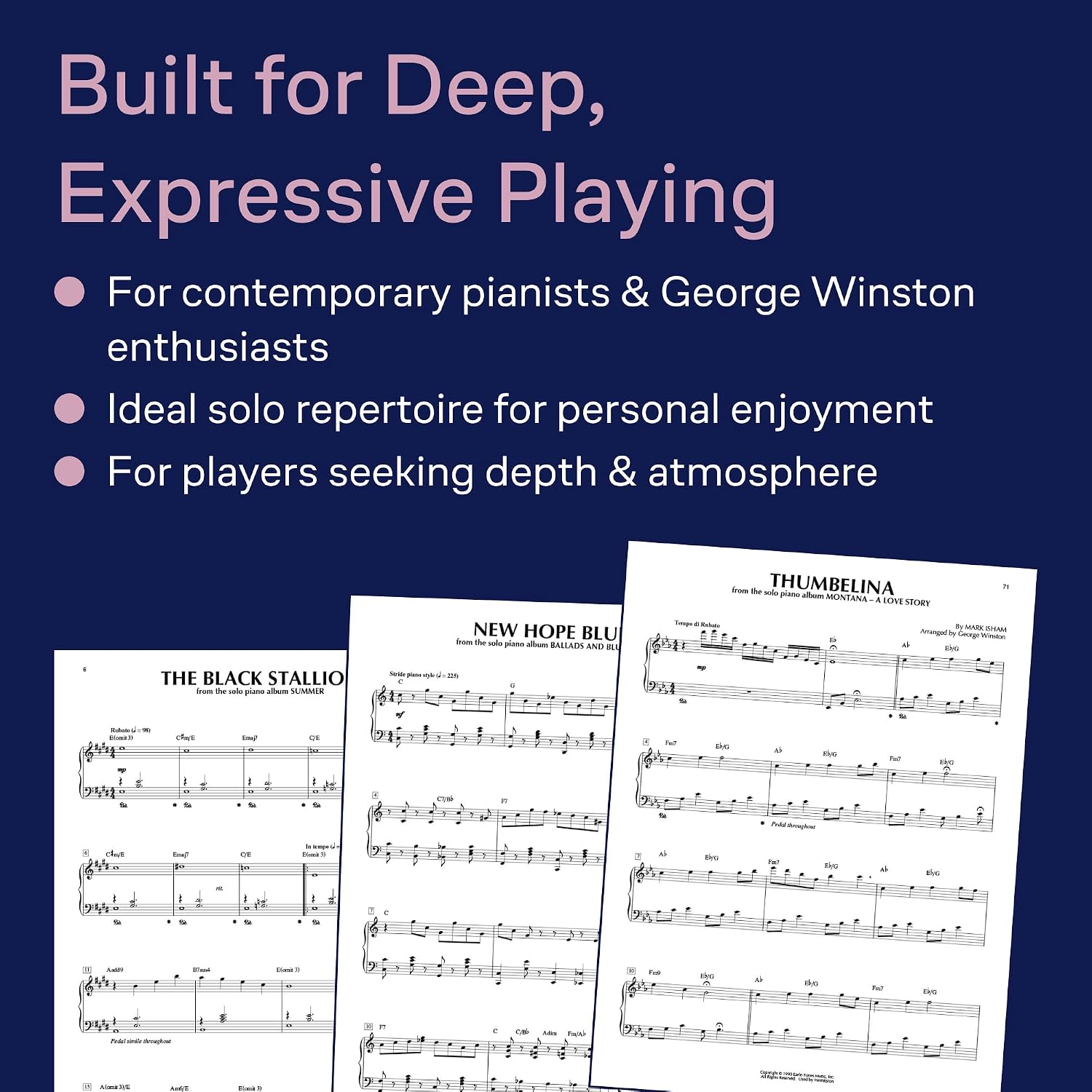 George Winston - Piano Solos | Authorized Piano Sheet Music Book | 20 Transcriptions for Intermediate and Advanced Pianists | Contemporary Instrumental Songbook for Practice, Performance, and Study