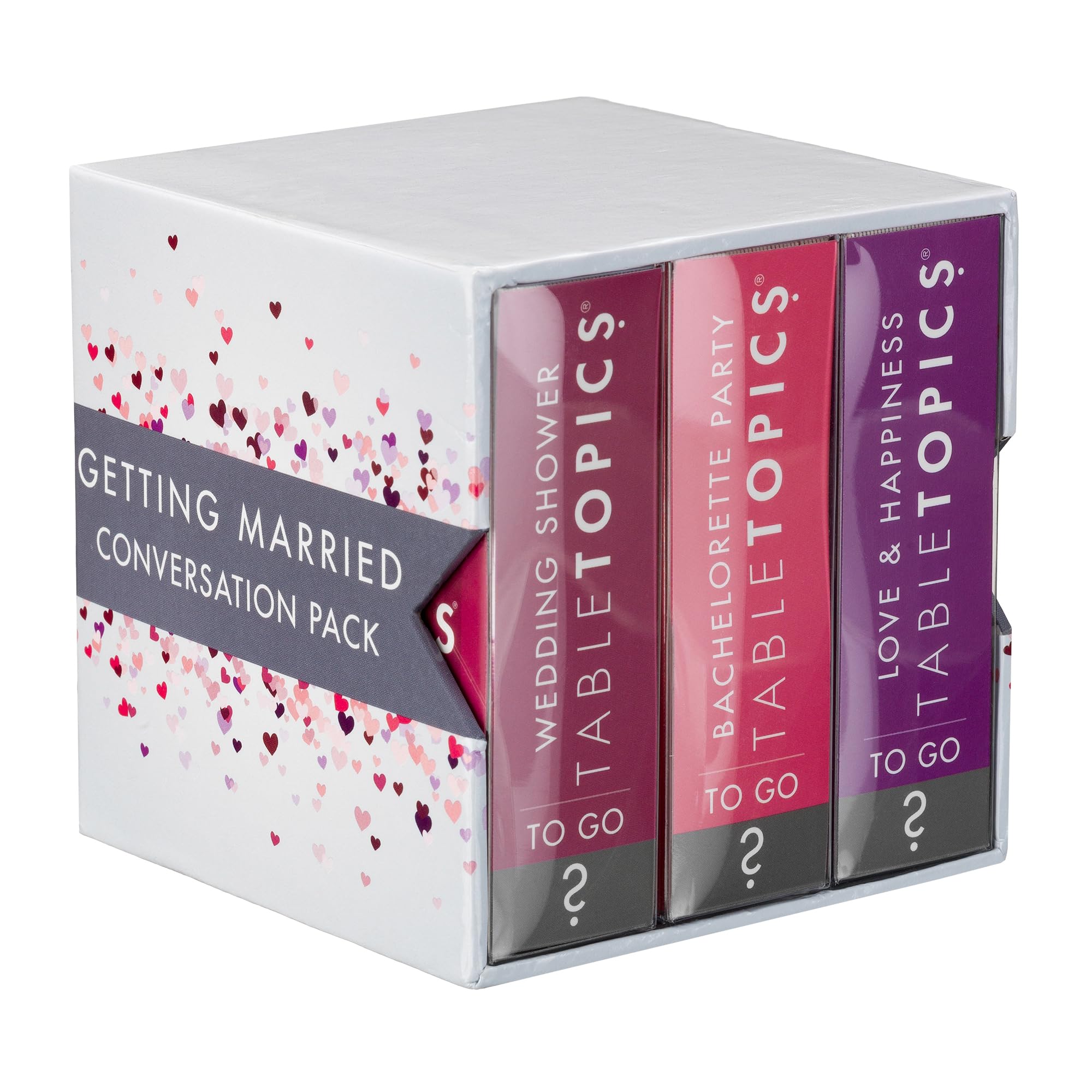 TableTopics Getting Married Conversation Pack Card Game - 120 Conversation Starter Cards, Gift for Newlyweds or Fiancé, Boxed Set of 3 Topics -