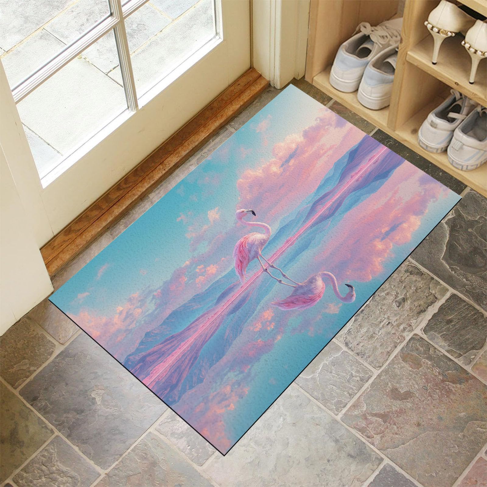 Tapis flamants roses pour entrée intérieur et chambre à coucher