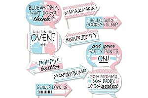 Big Dot of Happiness Funny Baby Gender Reveal - Team Boy or Girl Prop Kit