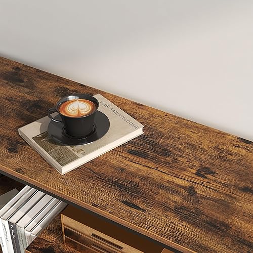 Miniatura 8 de Soporte de TV para televisores de hasta 65 pulgadas, mesa consola de TV con estantes de almacenamiento abiertos de 3 niveles, moderno centro de