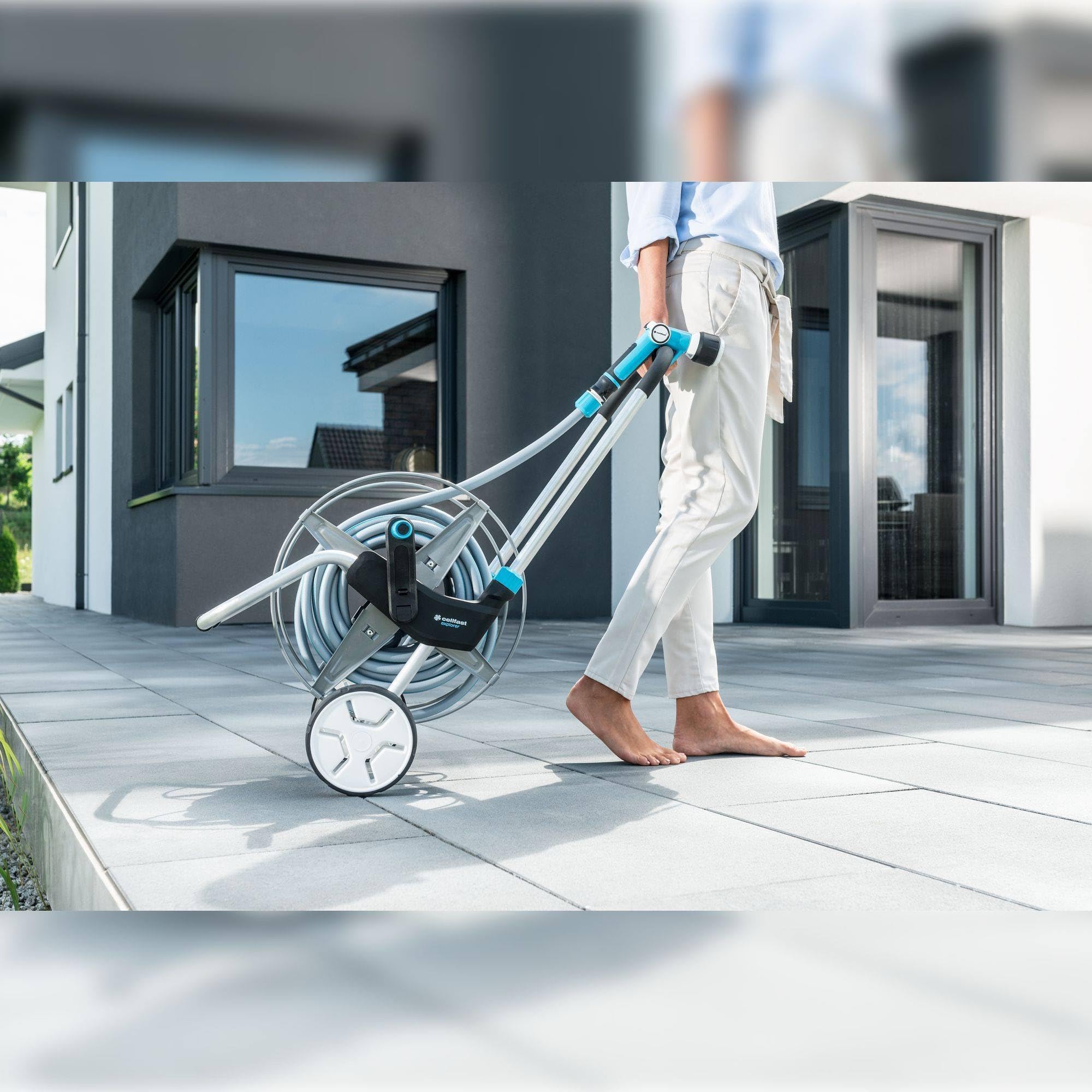 Cellfast Metallschlauchwagen Tragbar Explorer für Gartenschlauch max. 60 m - 1/2" 55-050