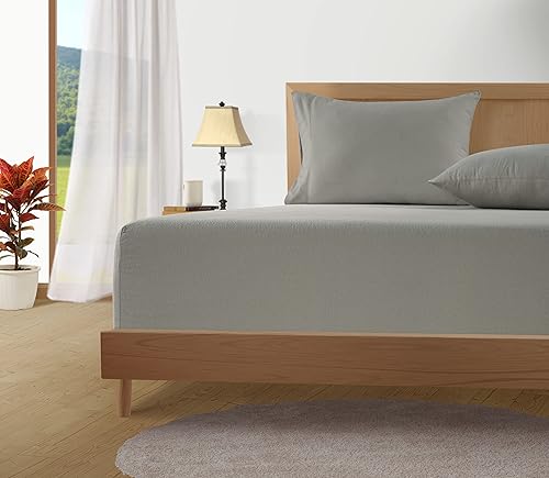 Miniatura 40 de LANE LINEN Sábanas de franela de algodón tamaño King, cepilladas para mayor suavidad, juego de sábanas ligeras tamaño King 100% algodón, sábanas