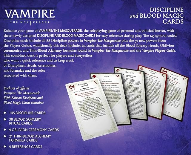 Foto 3 de 3 de Renegade Game Studio: Vampire: The Masquerade - Accesorio de baraja de disciplina