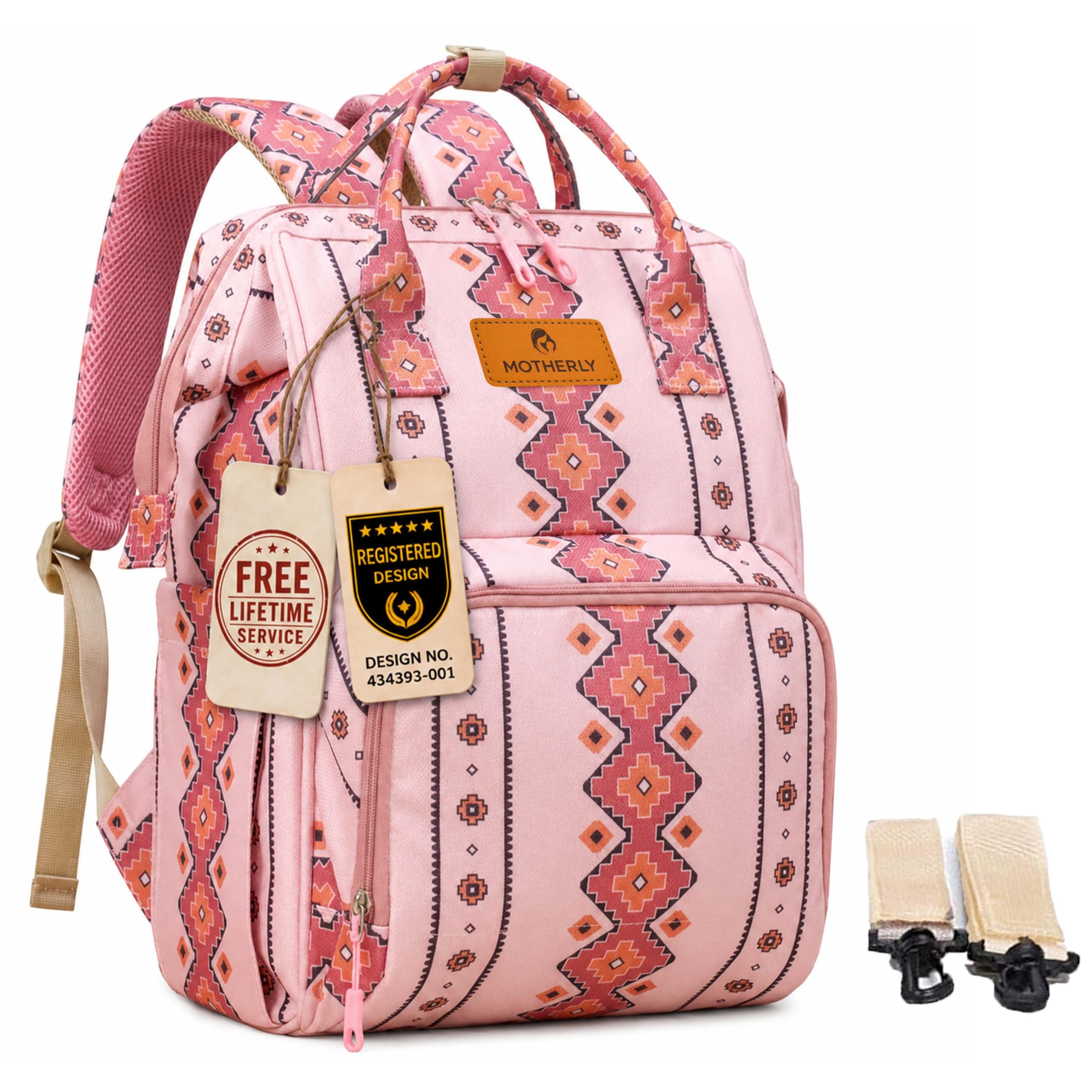 Motherly VivaLuxe Baby Bag for Mother Travel with Warranty/Diaper Bag with Insulated Baby Bottle Pocket/Diaper Bag for Mothers for Travel with Multi Compartments, Diaper Bags for Mom (Pink)-picture-16