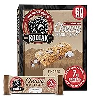 Vista 1 de Kodiak Cakes Barras masticables de granola, S'mores, altas proteínas, 100% granos integrales, 12 cajas con 5 barras cada una (60 barras en total)