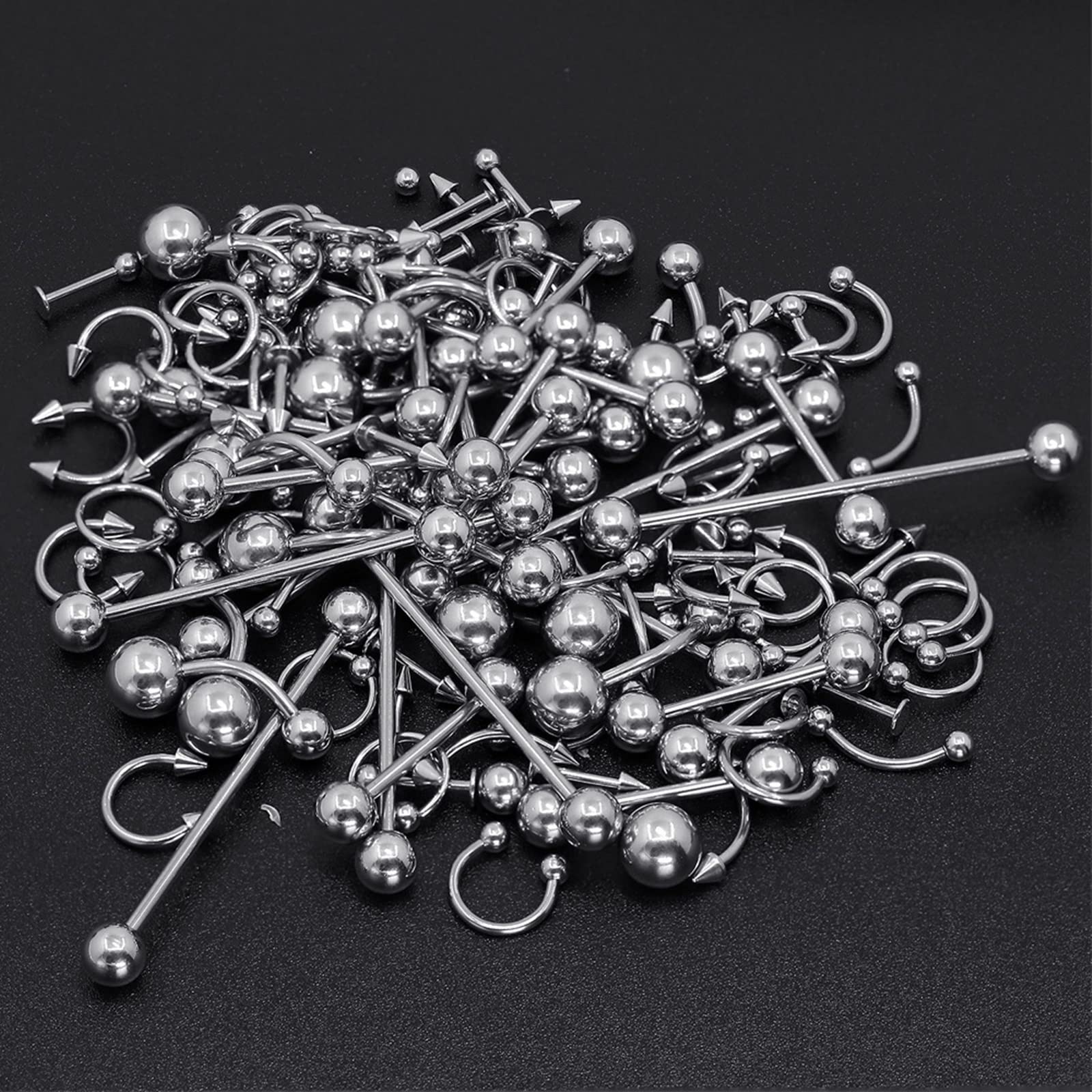 Śliczne kolczyki do nosa, biżuteria ze stali nierdzewnej 10 szt./120 szt. warga brwi brzuch język pierścień 1,2 mm grubość kulki końce piercing biżuteria prezent