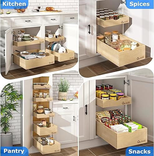 Miniatura 7 de WelFurGeer Cajones extraíbles para armarios de cocina, organizador de gabinete extraíble, organizadores extraíbles para el hogar, estantes de