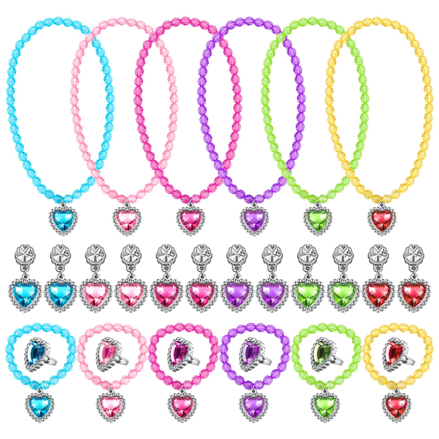 Set 5 Gioielli Da Principessa Per Bambine - Collane, Orecchini E Anelli Per Feste E Costumi - Foto 2