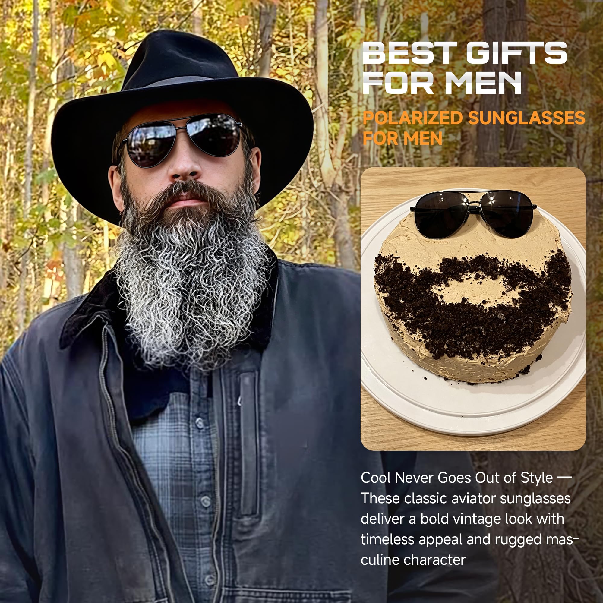 Lentes de sol polarizados para hombre, lentes de sol de aviador para hombres y mujeres, gafas de sol para pesca, conducción, marco de metal, protección UV, Marco negro A1, lente gris, Talla