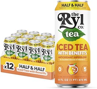 Ryl Iced Tea, Half & Half, Antioxidant Superblend, No Artificial Ingredients, 16.0 Fl Oz (12-Pack)