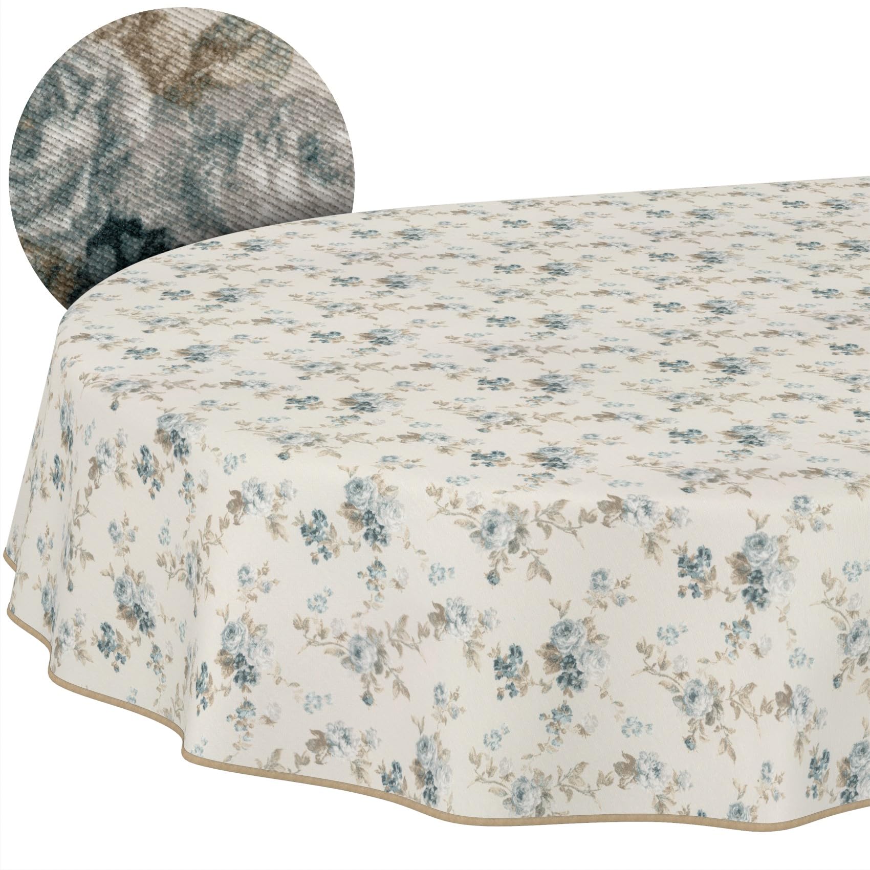 Mantel lavable, fácil de limpiar, de algodón y poliéster, antimanchas, mantel para jardín, ovalado, 280 x 140 cm, para interior y exterior