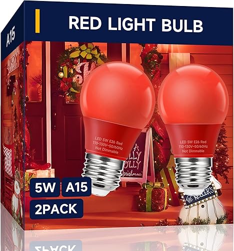 Bombillas amarillas para insectos, luces LED de insectos para luces exteriores de porche, bombilla nocturna ámbar A15, equivalente a 5 W, bombillas