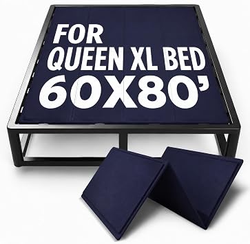 10mm Bunkie Board 60x80 Queen XL Lightweight Design | Low Profile Bed Support, Breathable, Noise Minimizing, Moisture Resistant | Folding Box Support Board | Split Fully Assembled