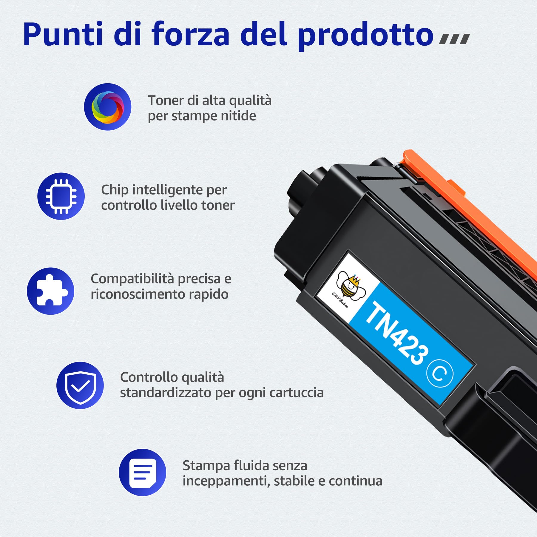 TN423 MFC-L8690CDW Cartucce di Toner Compatibili con Brother TN-423 TN-421 | per Brother MFC-L8690CDW MFC-L8900CDW HL-L8260CDW HL-L8360CDW DCP-L8410CDW TN421 TN-423BK Toner（Nero Ciano Giallo Magenta）