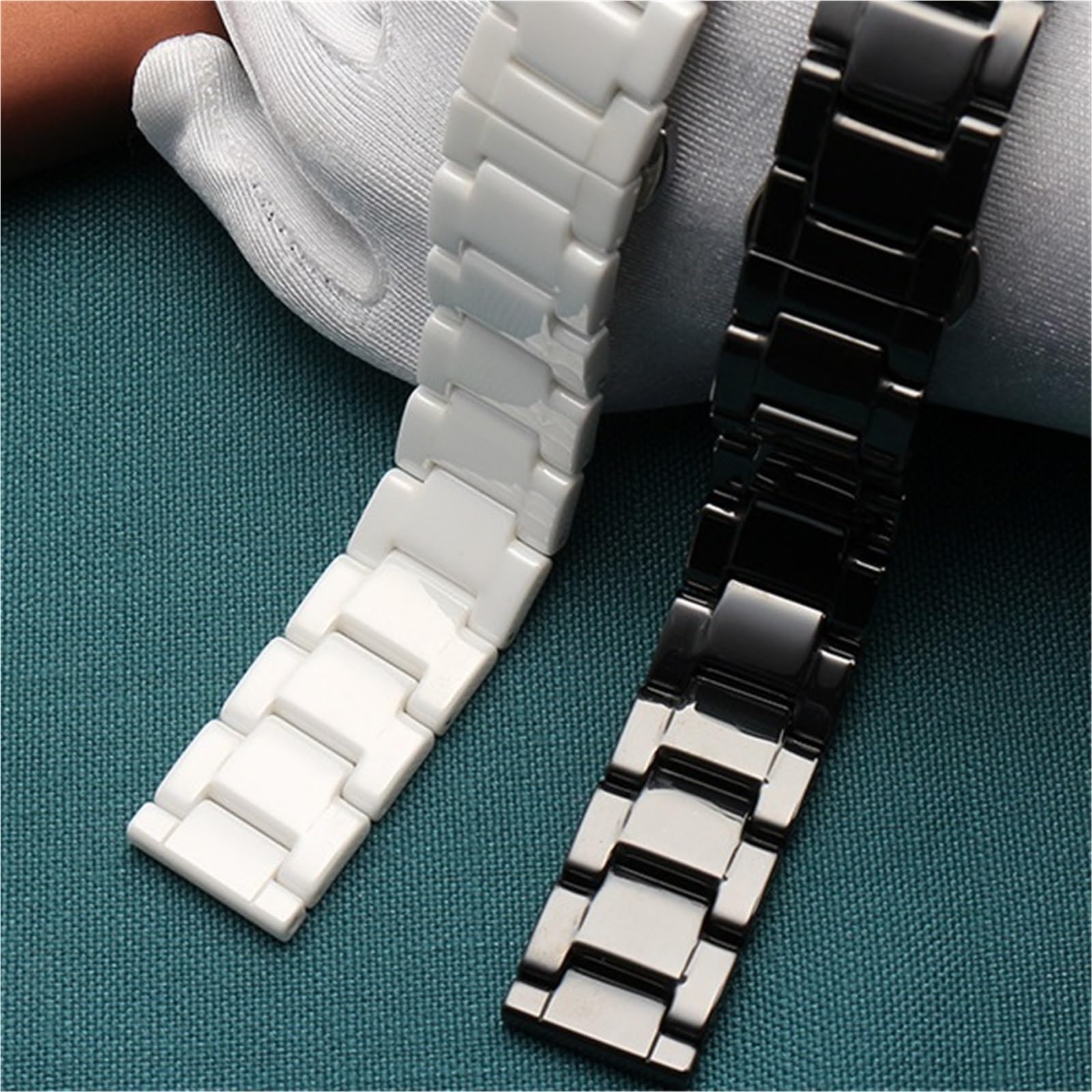 Correa de repuesto for reloj, pulsera de cerámica de acero inoxidable, correa pulida for mujeres y hombres
