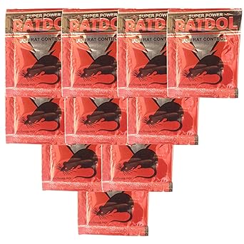 Bleeco Ratdol Rat Kill Powder| Kills Rats Outdoors in One Feed | Effective Against All Types of Rats | Effective Rat Killer for Home, Car & Outdoors 4 Gram (Pack of 10)