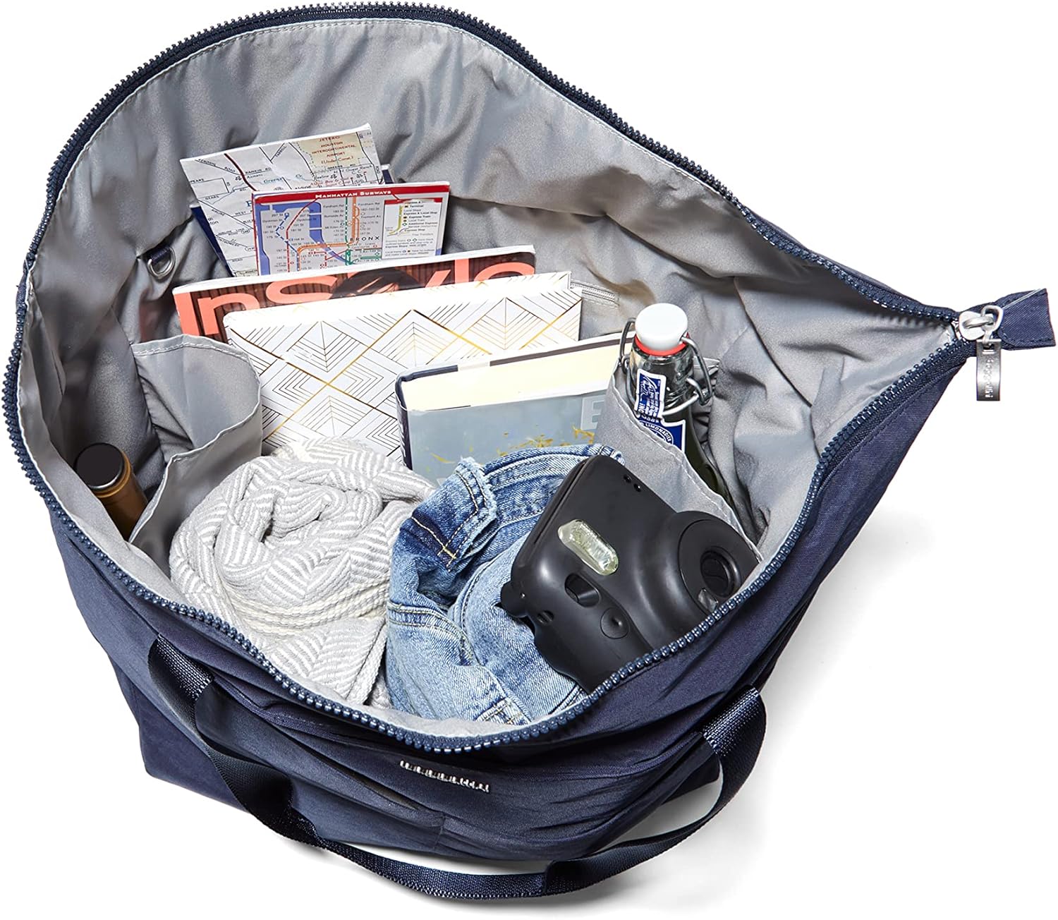 Baggallini Large Carryall Tote - Lightweight Nylon Zipper Top Weekender Travel Beach Bag w/Luggage Sleeve - Image 12