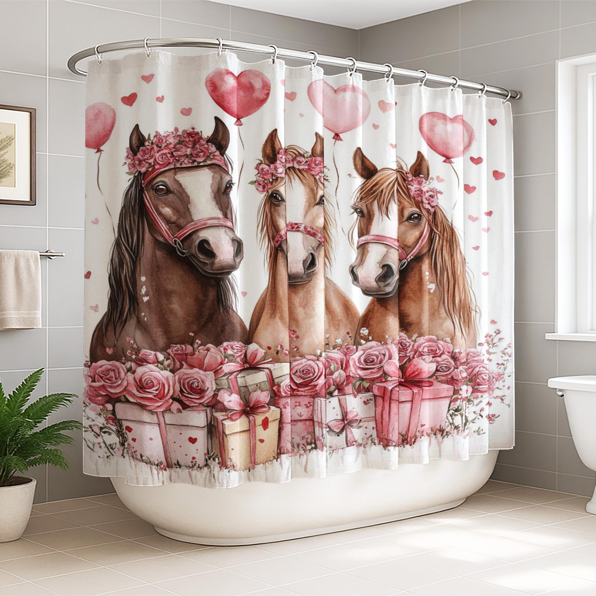 Rideau de douche Saint-Valentin pour une ambiance romantique