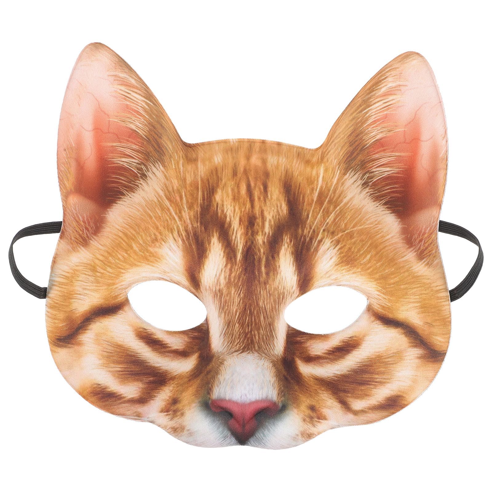 – SYOSI Masquerade Cat Masks, Mask for Cosplay Parties Half Face Animal Mask for Carnival Costume Banquet(Ginger Cat)