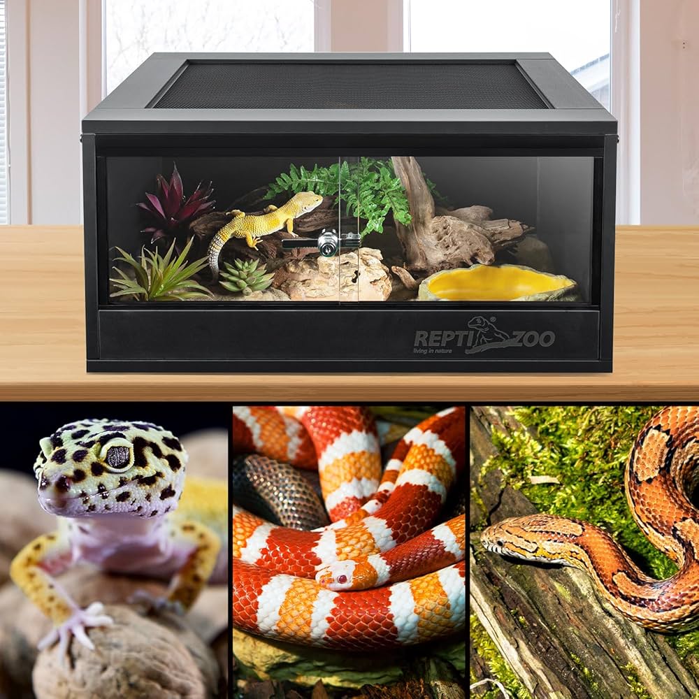 Starter Kit REPTI ZOO 20 Gallon PVC Reptile Tank, 30x12x12 Inch