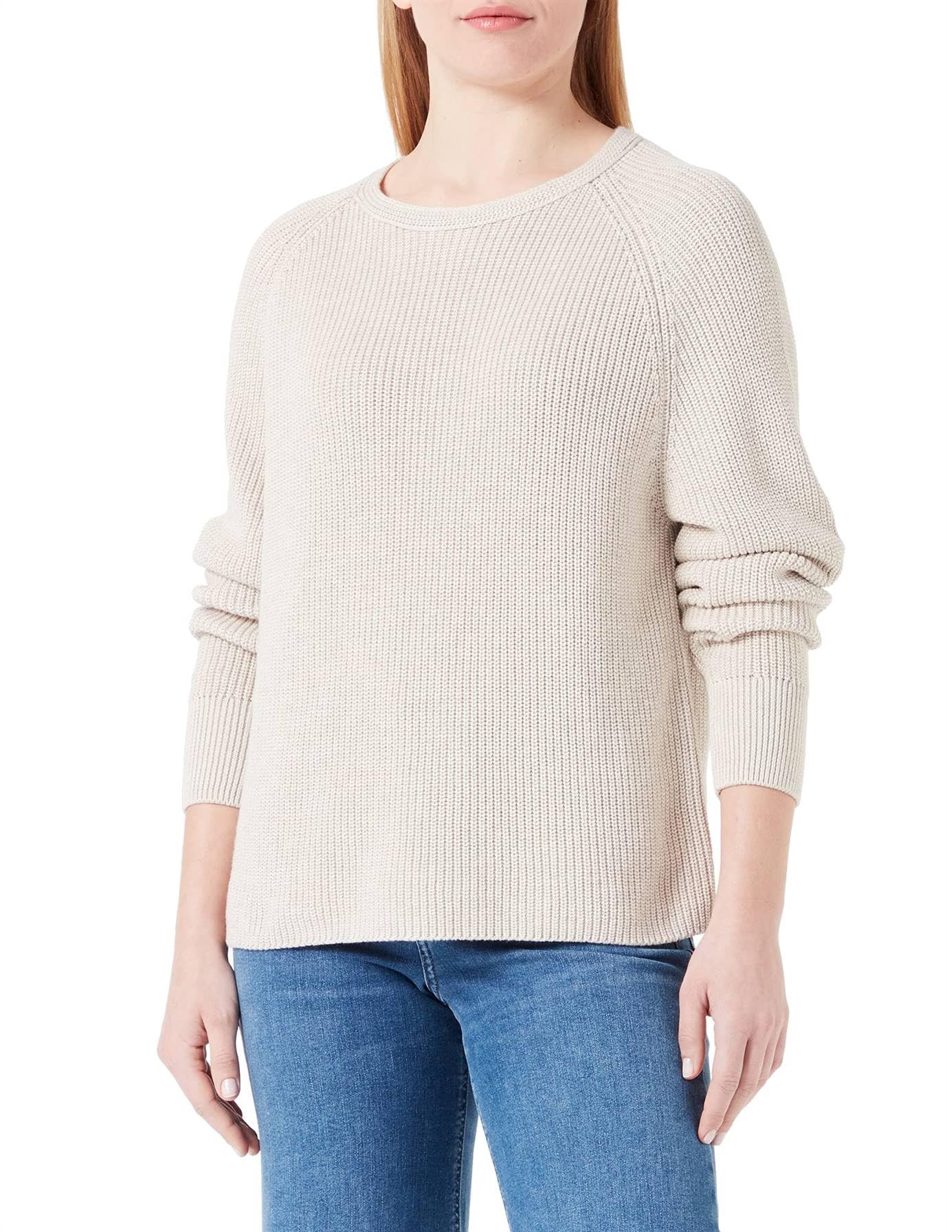 Marc O'Polo Damen Strickpullover aus Bio-Baumwolle mit Rundhalsausschnitt