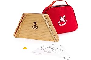 European Expressions Lap Harp Music Maker Toy with Sheet Music and Red Case