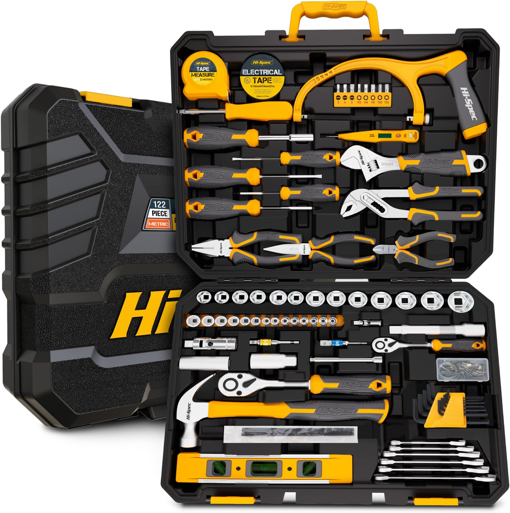 122-Piece Metric Mechanics Tool Kit – Complete Set for Car & Bike Repair, Maintenance
