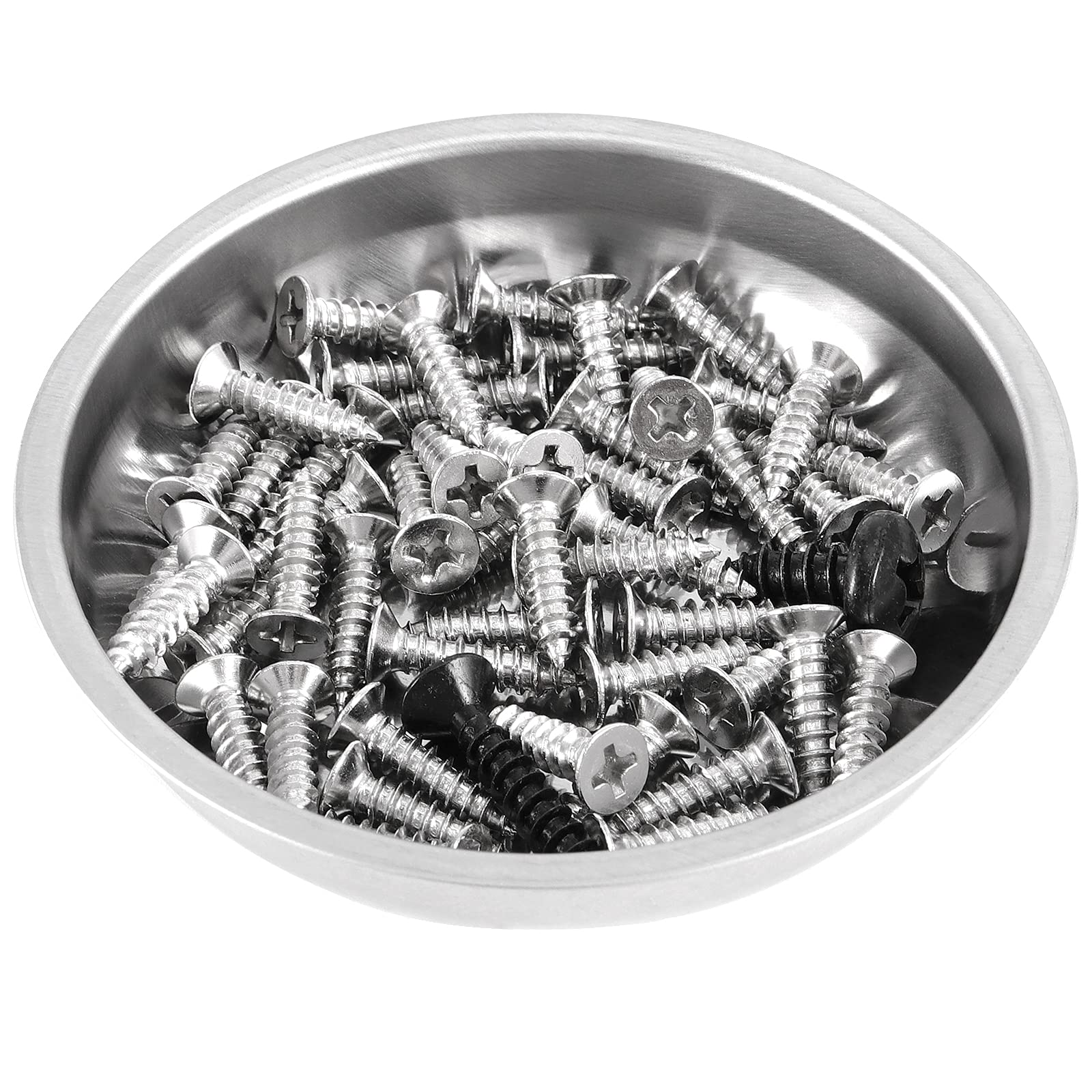 DIKNAAM 10 Packungen 7,6 cm Magnetschale, Edelstahl-Magnetschale, runde magnetische Teileablage für Stifte, Schrauben, Bolzen, Muttern, Kleinteile
