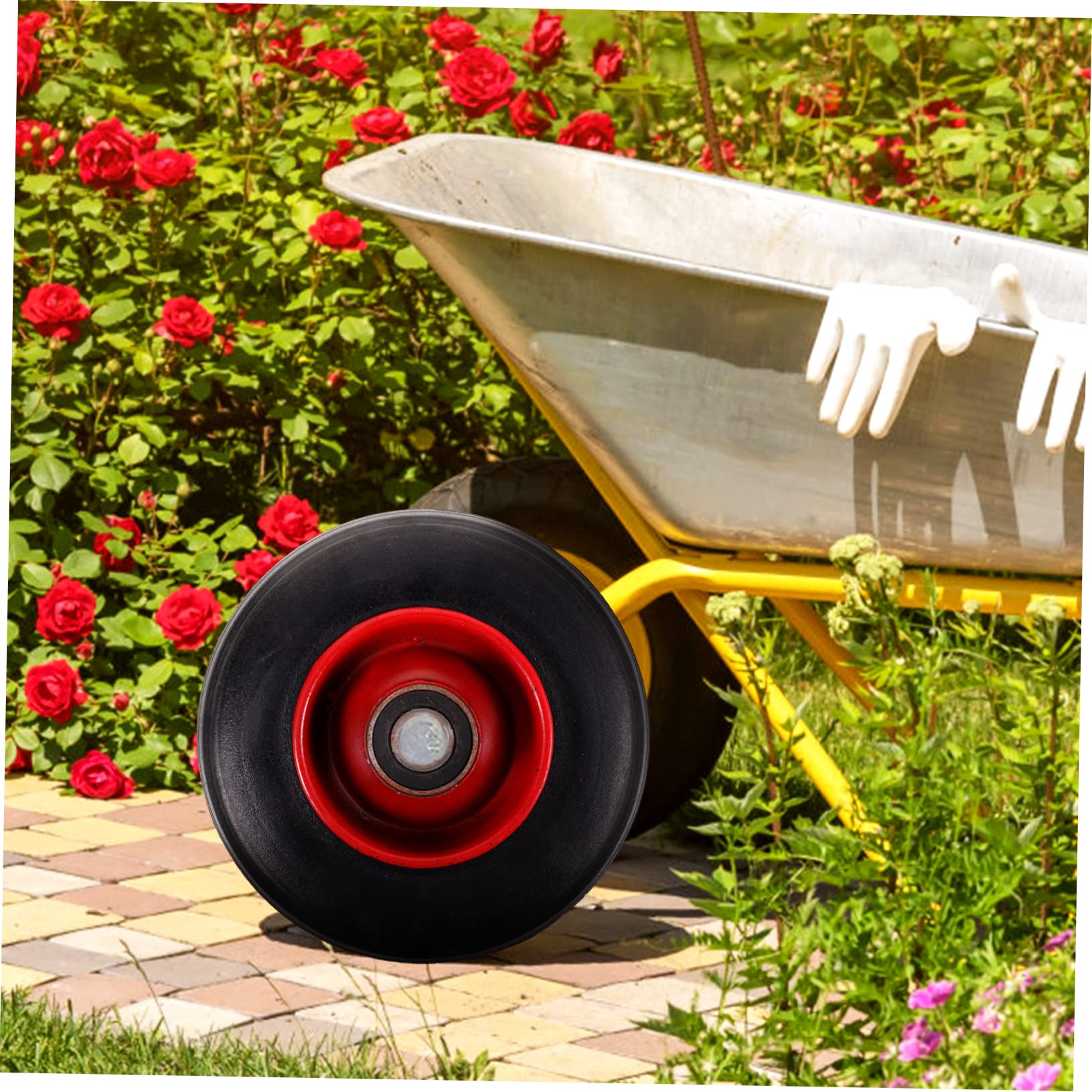 Toyvian Ersatzrad für Gartenwagen 10 Zoll Pannensicherer Vollgummireifen Handkarrenrad Langlebig und Wartungsfrei für Gartenarbeit und Transport